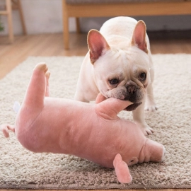Plush Pig Pet Dog Accompanying Sleeping Toys for Small Dogs French Bulldog Bite  Venting Supplies Puppy Dog Playing Toy