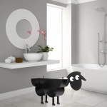 Metal Iron Cute Animal Shape Toilet Paper Roll Holder Free Standing/Wall Mounted Bathroom Toilet Roll Tissue Paper Storage Stand