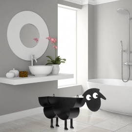 Metal Iron Cute Animal Shape Toilet Paper Roll Holder Free Standing/Wall Mounted Bathroom Toilet Roll Tissue Paper Storage Stand